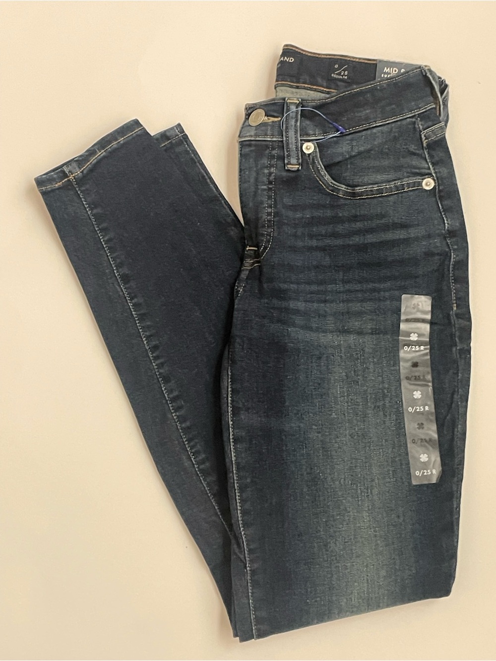 NWT Lucky Brand Ava Super Skinny Mid Rise Jeans Size 0/25 Dark Wash